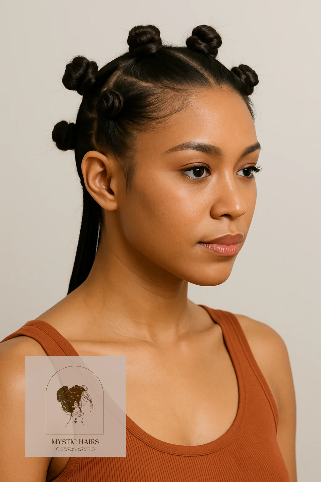 Bantu Knots on Straight Hair
