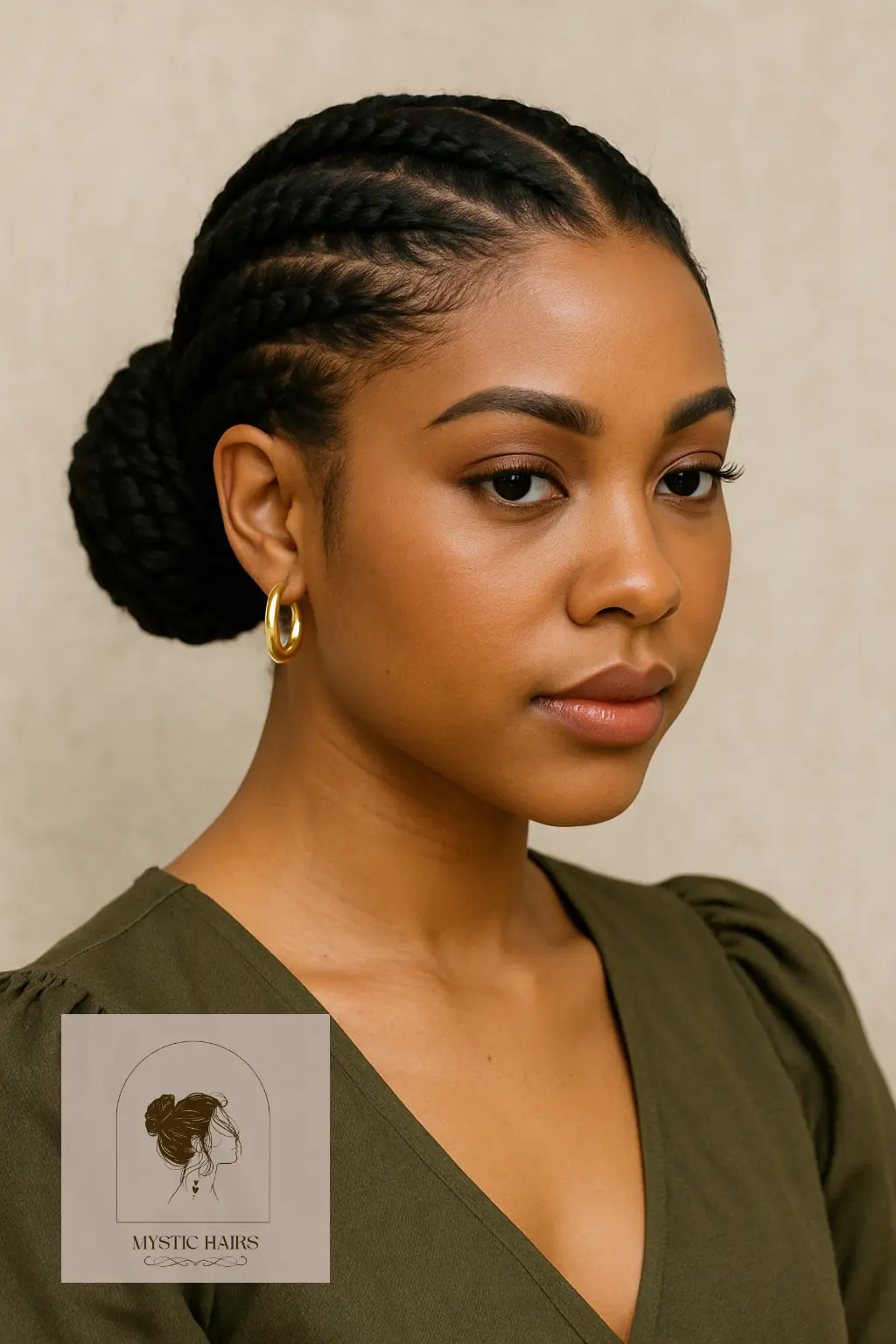 Braided Bun with Middle Part