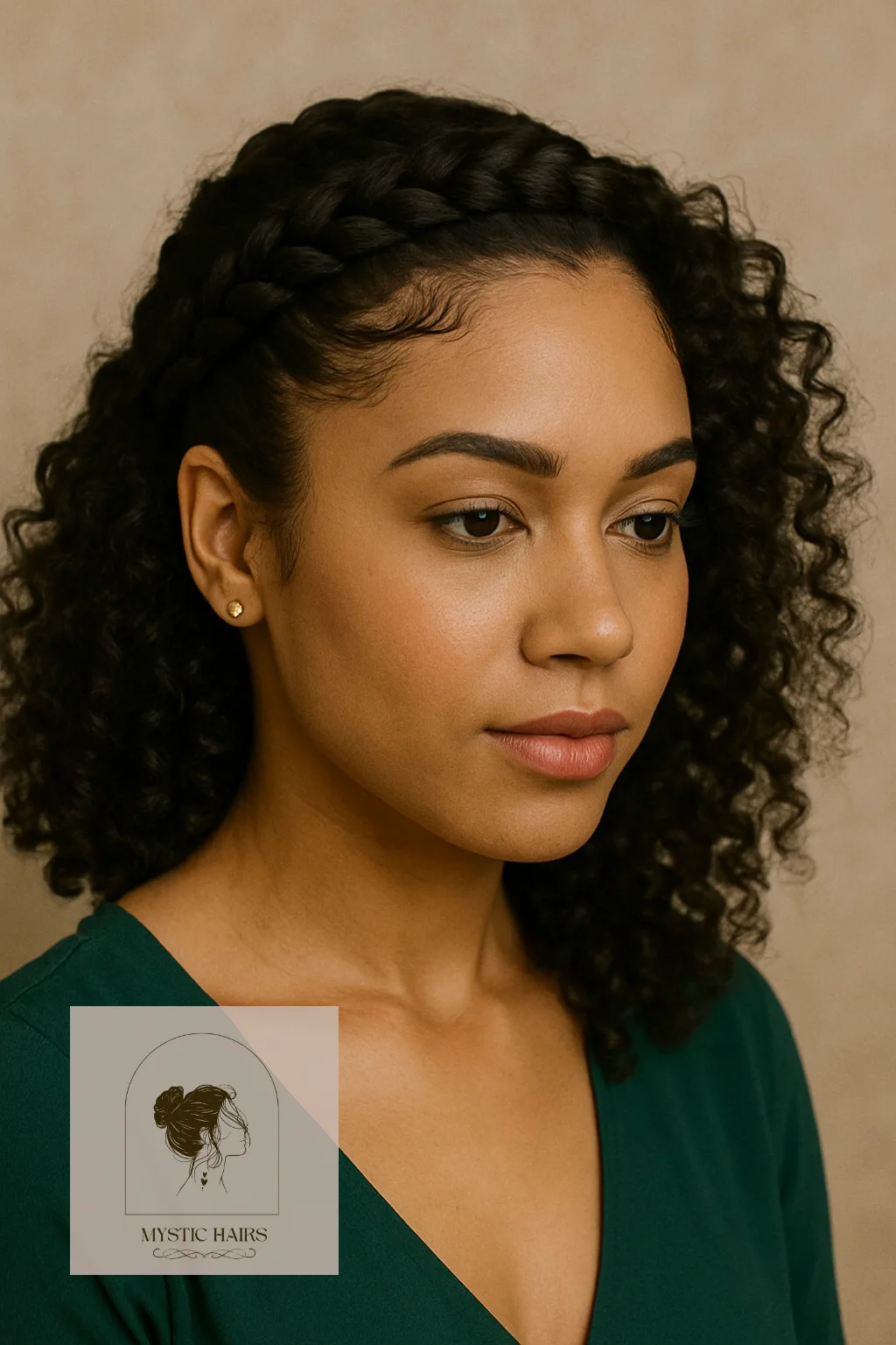 Braided Crown with Loose Curls