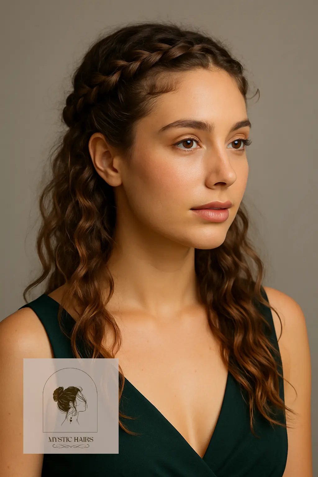 Braided Crown with Loose Ends