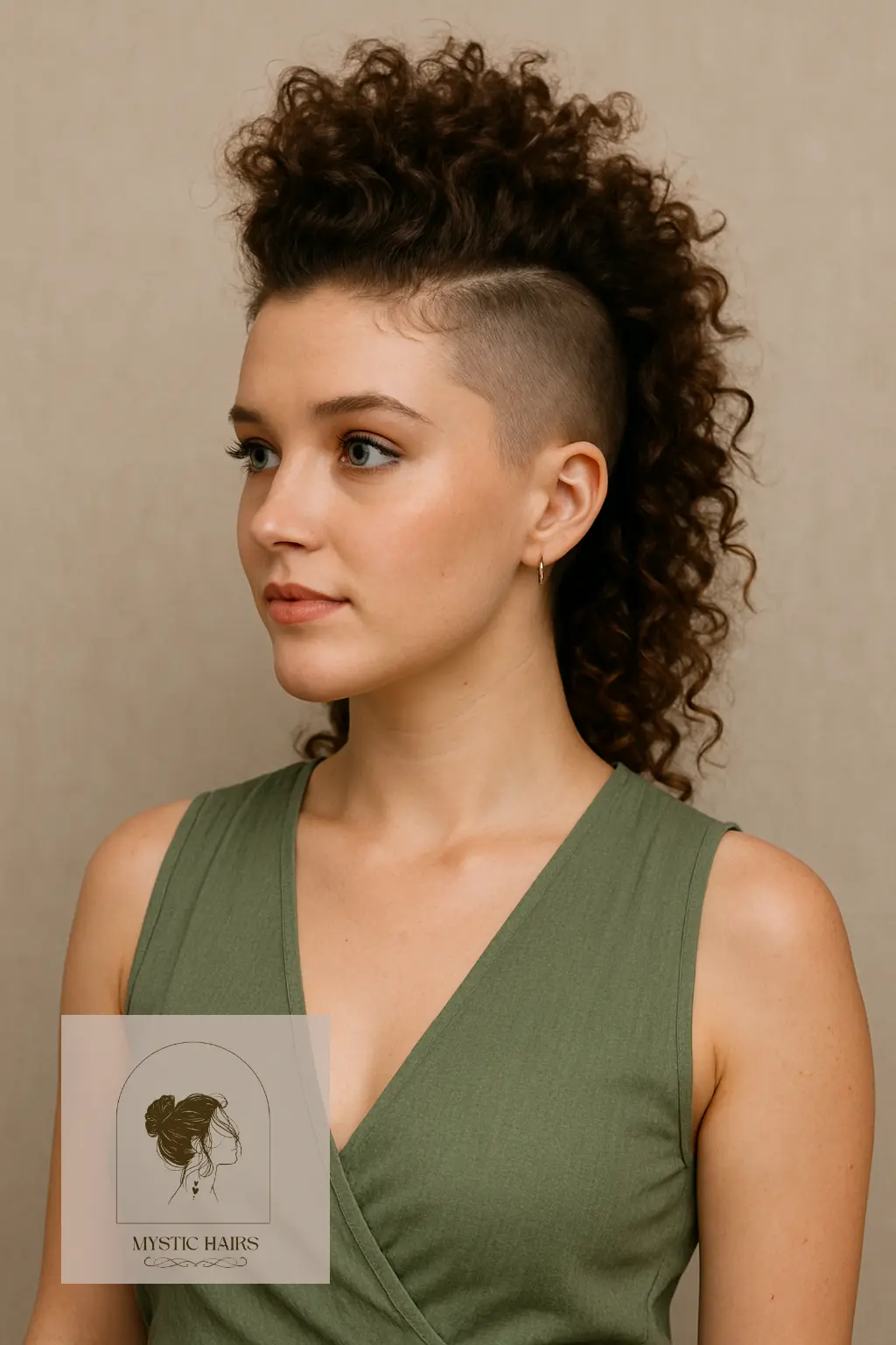 Curls Pulled into Faux Hawk
