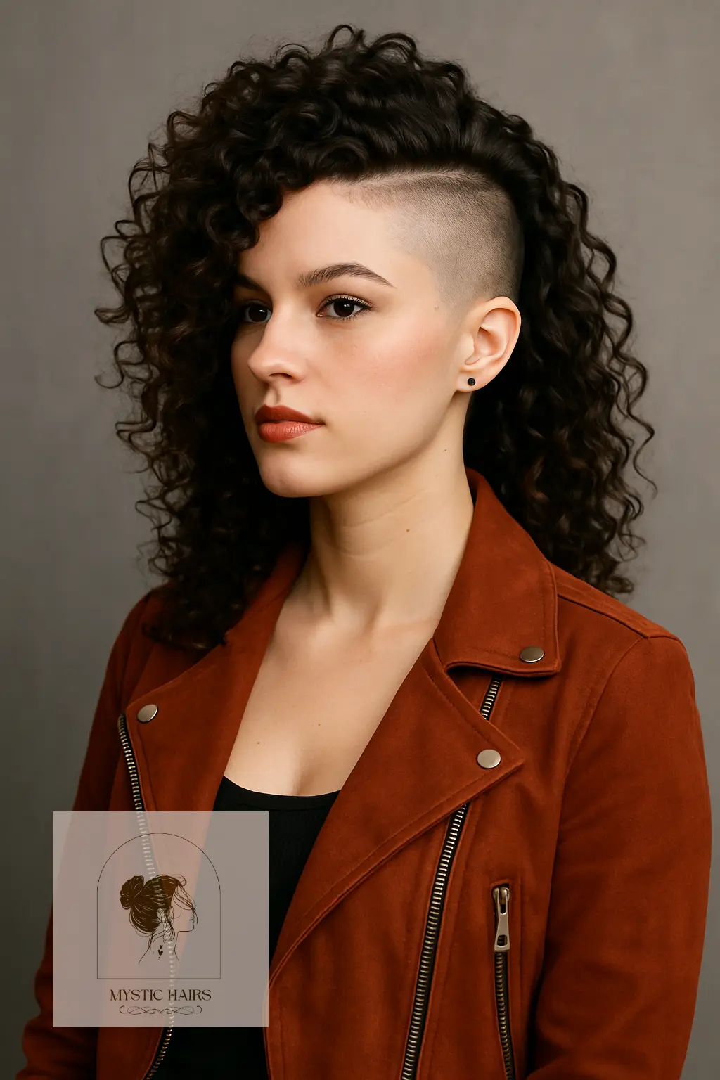 Curly Mohawk with Shaved Sides