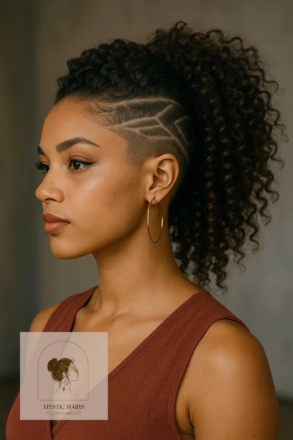 Curly Ponytail with Fade