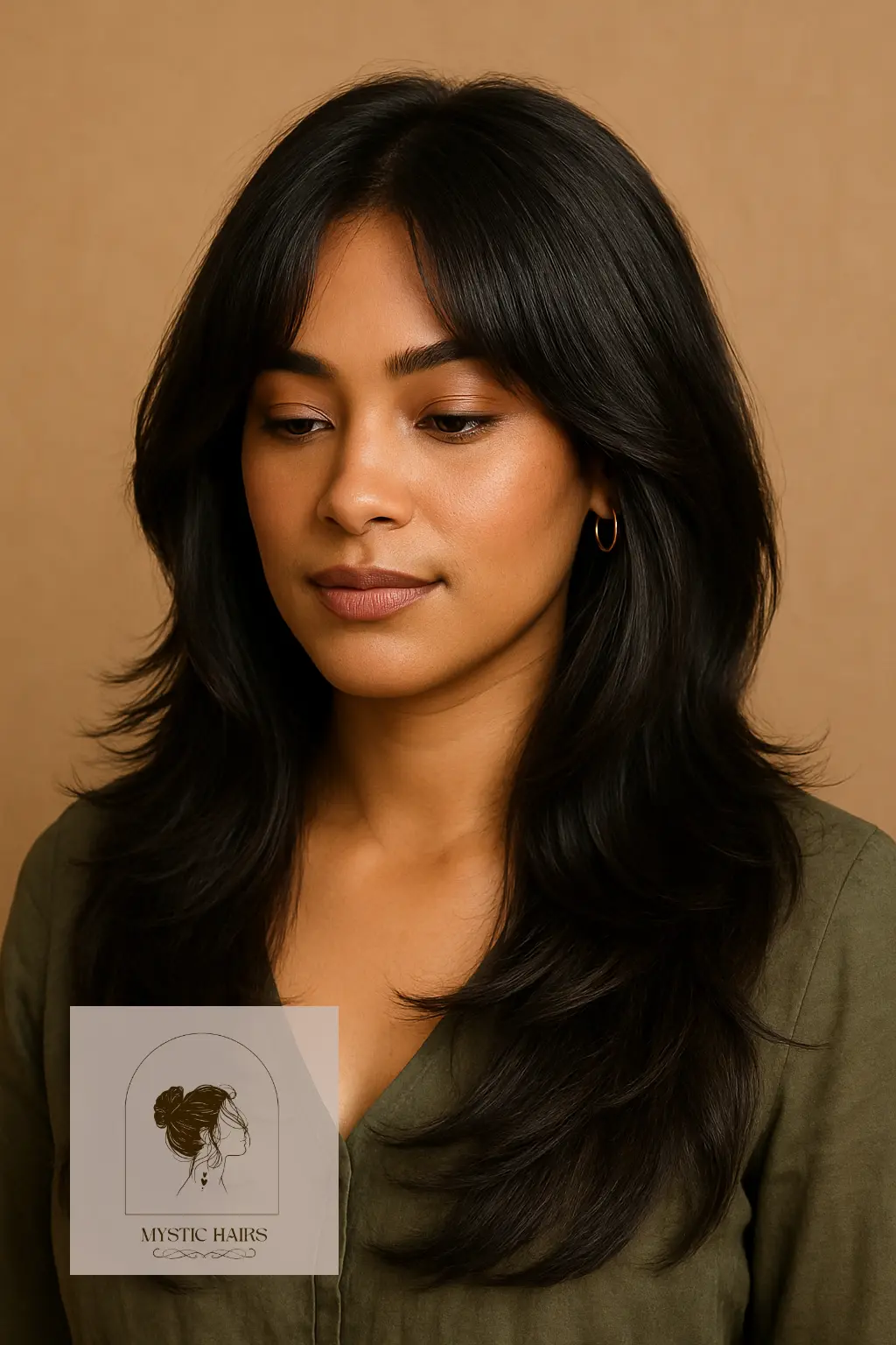 Feathered Layers with Curtain Bangs