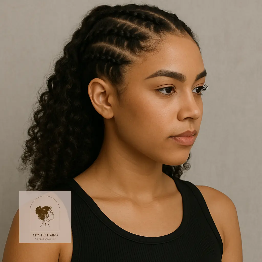 Half-Up Feed-In Braids