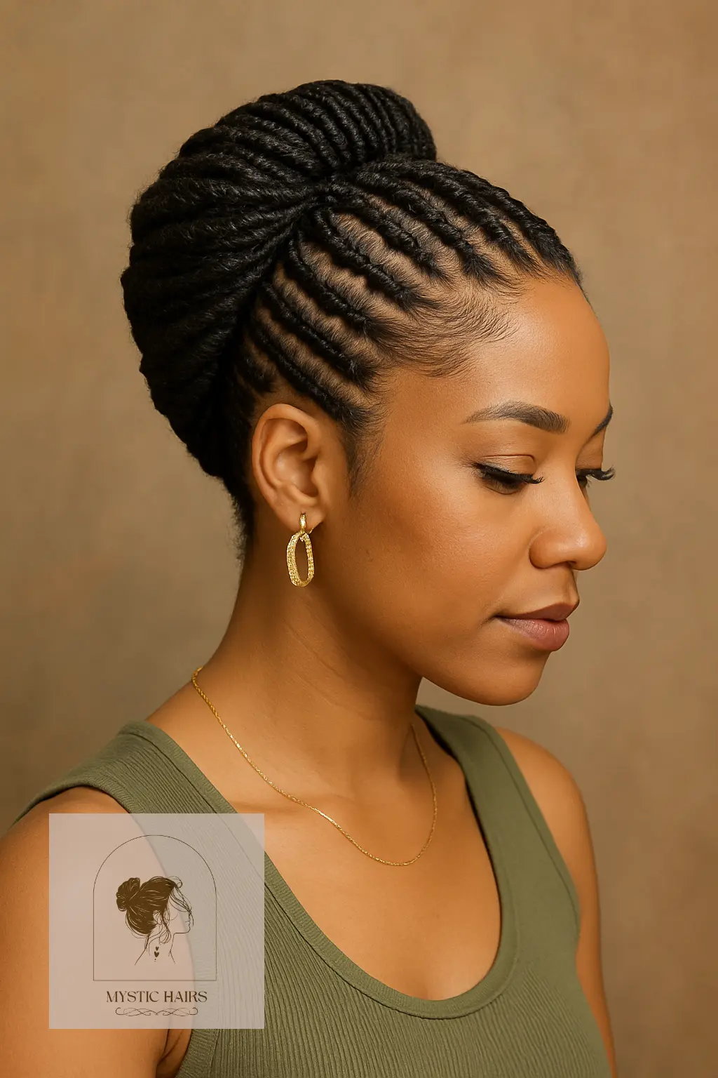 Invisible Locs French Roll Updo