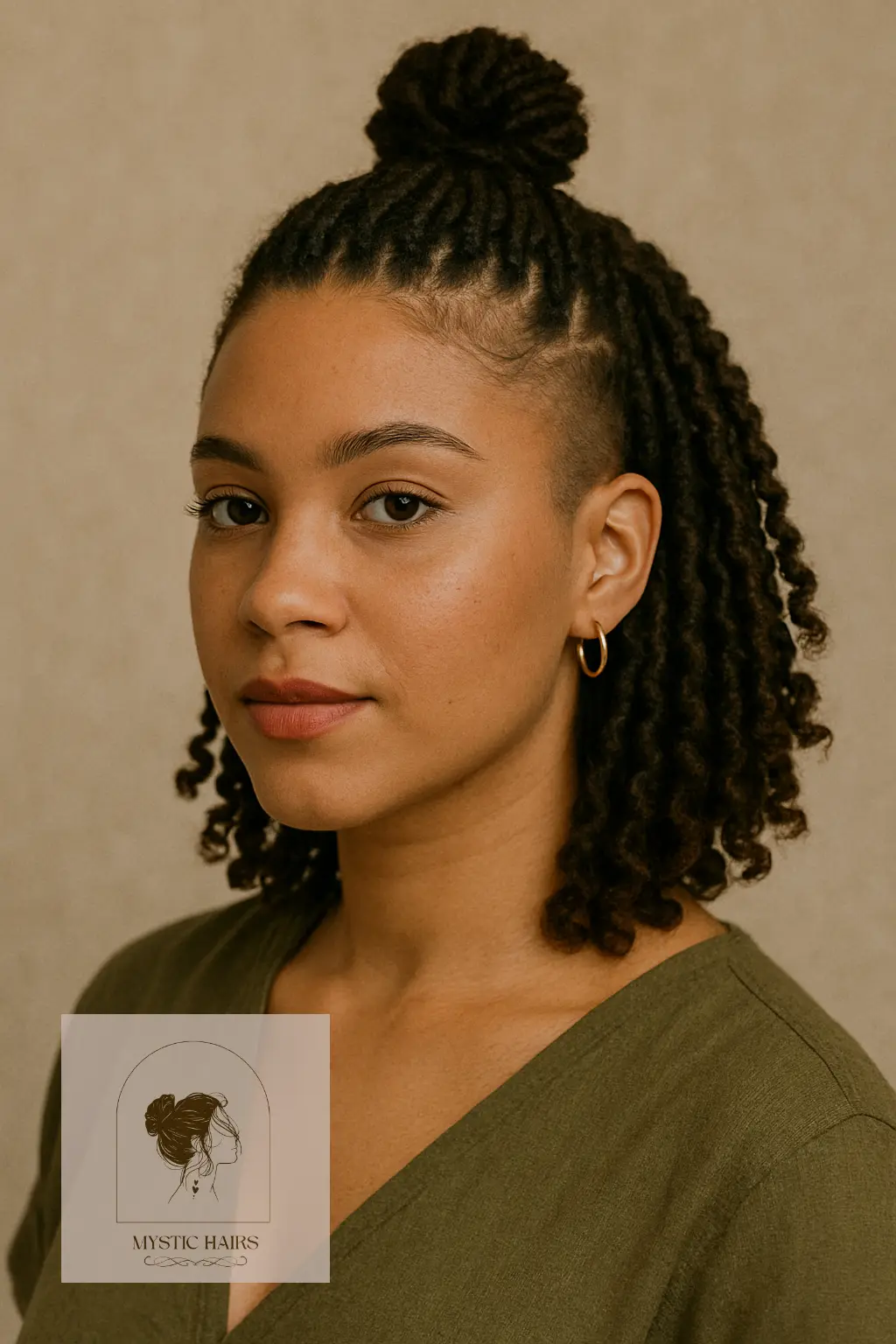 Invisible Locs Half-Up Bun