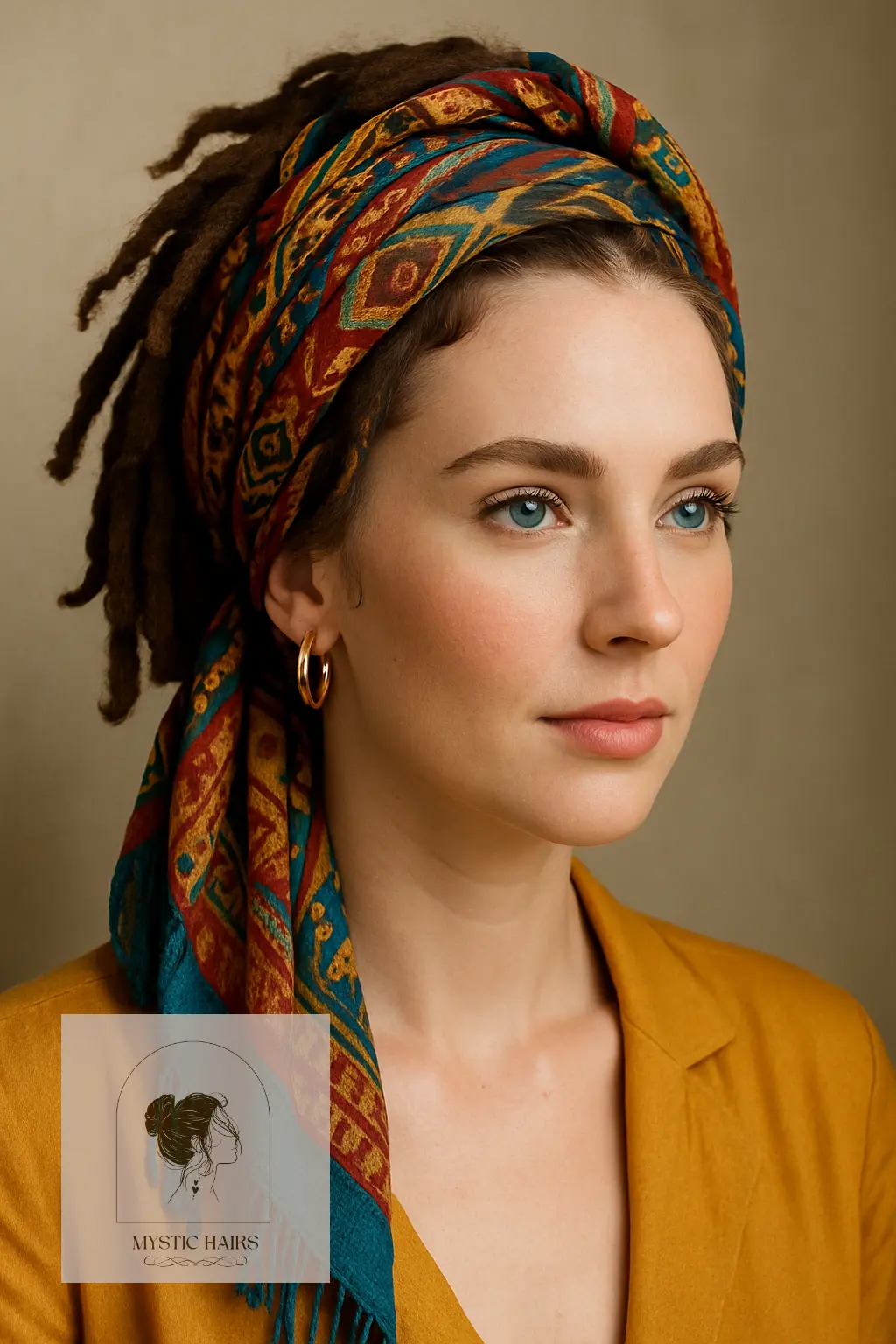 Invisible Locs Wrapped in Scarf