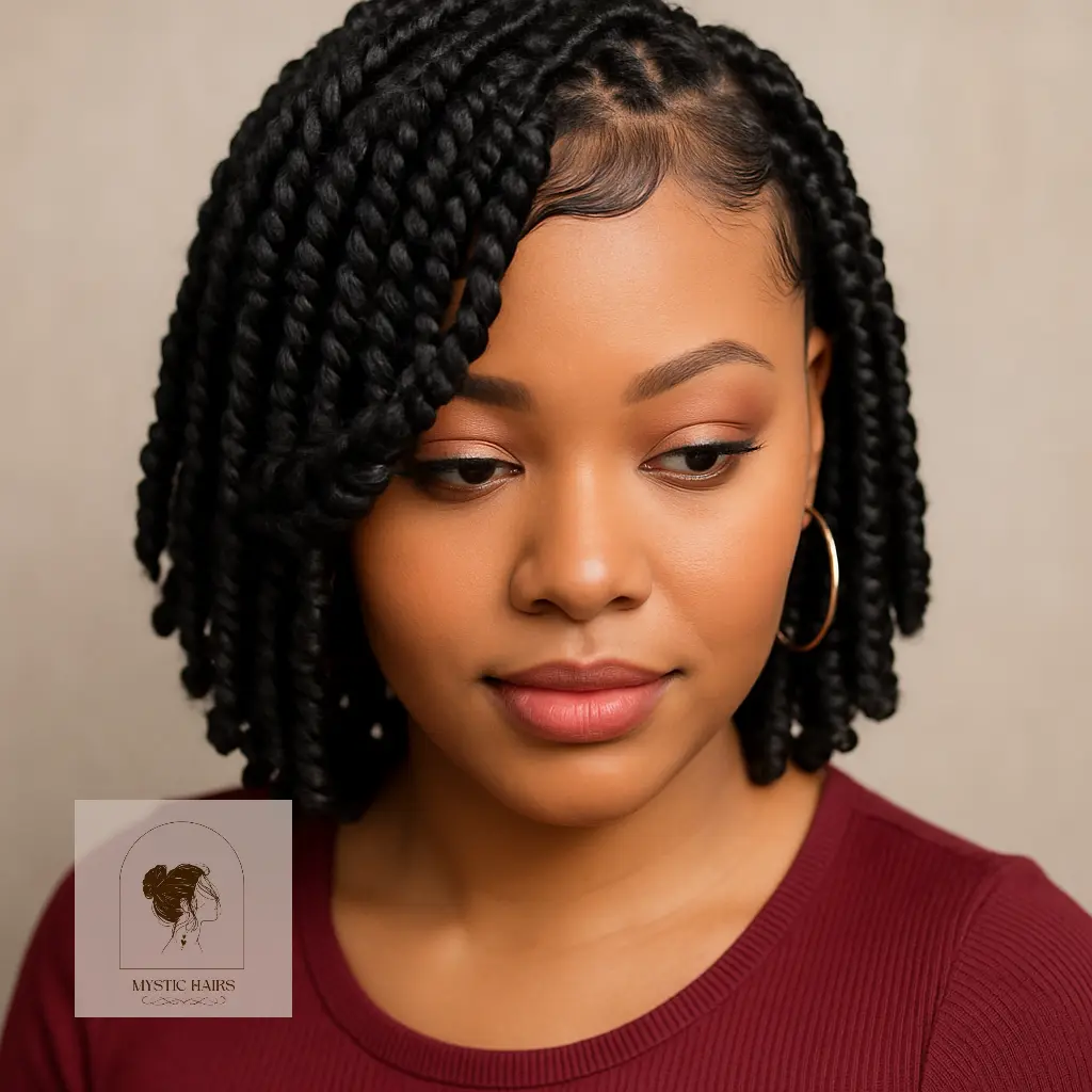 Invisible Locs with Side Swoop