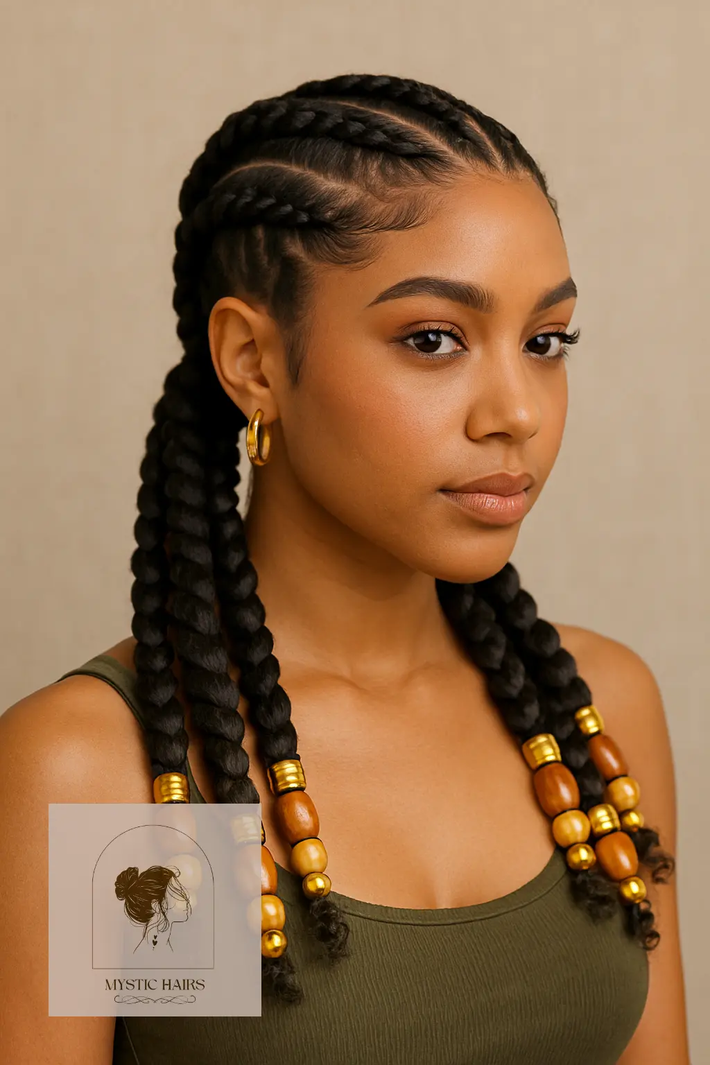Large Cornrows with Beads