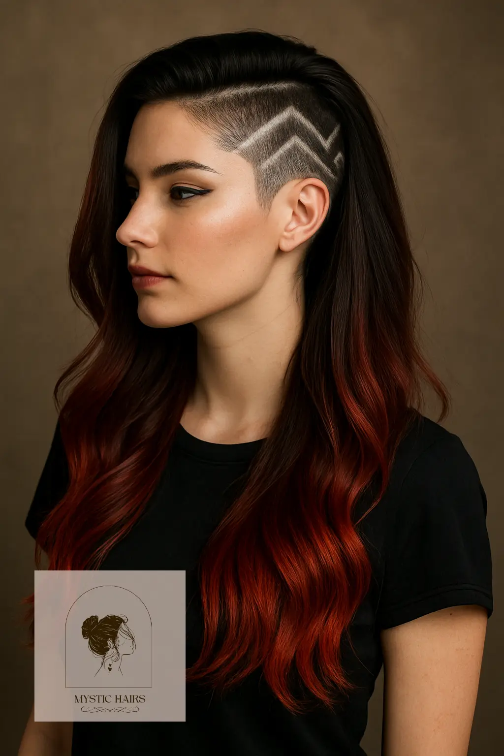 Long Hair with Graphic Shave