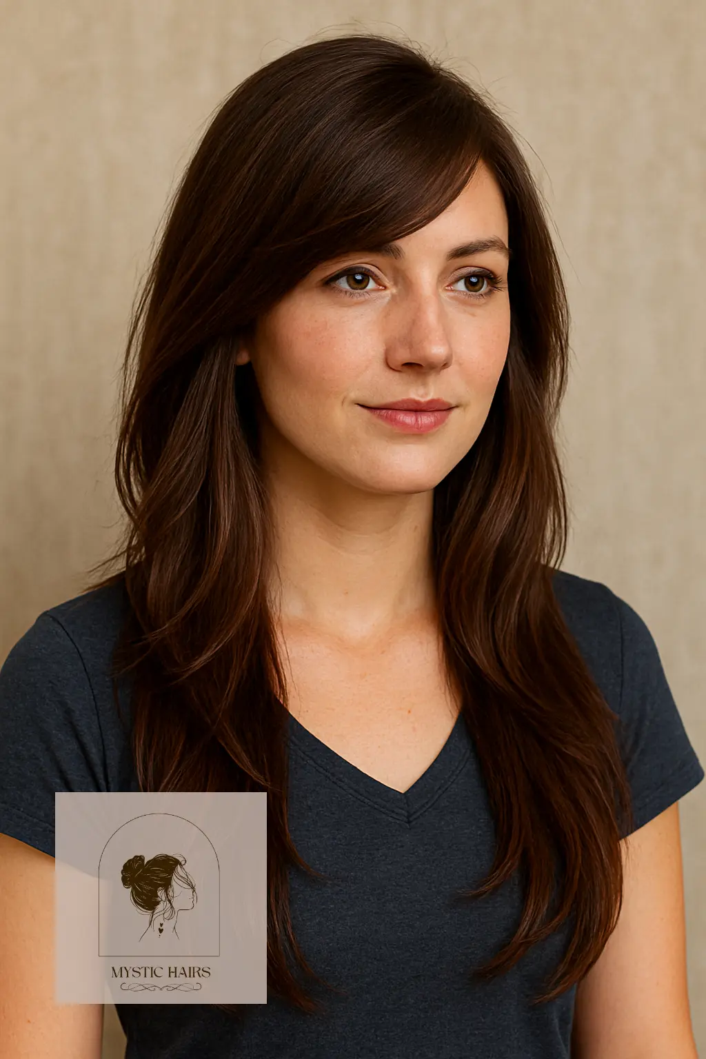 Long Layers with Side-Swept Bangs