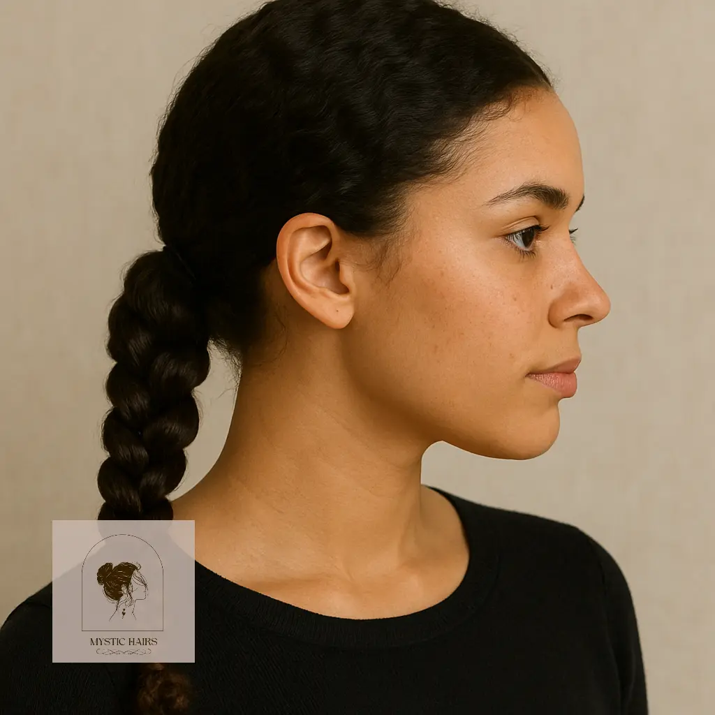 Low Braided Ponytail Look