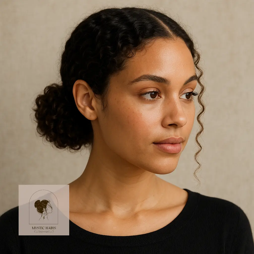 Low Twisted Bun with Center Part