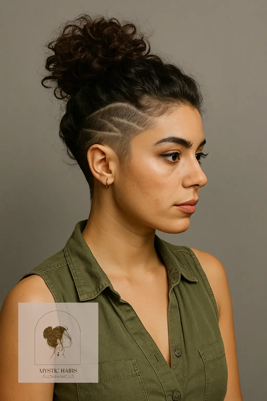 Messy Bun with Shaved Detail