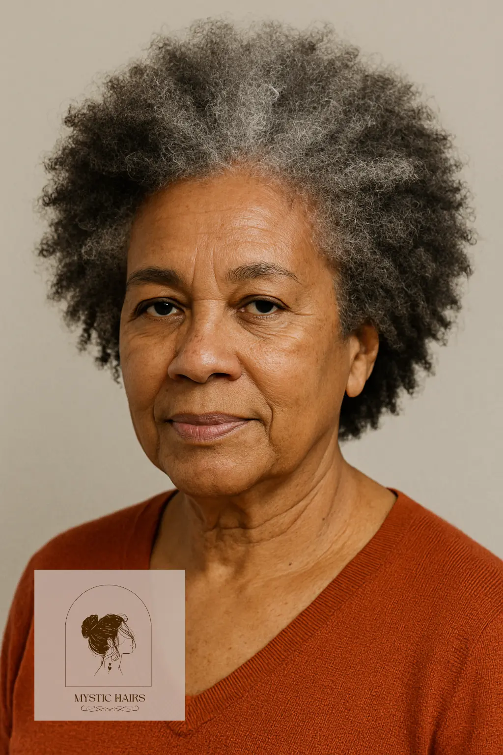 Natural Afro With Gray