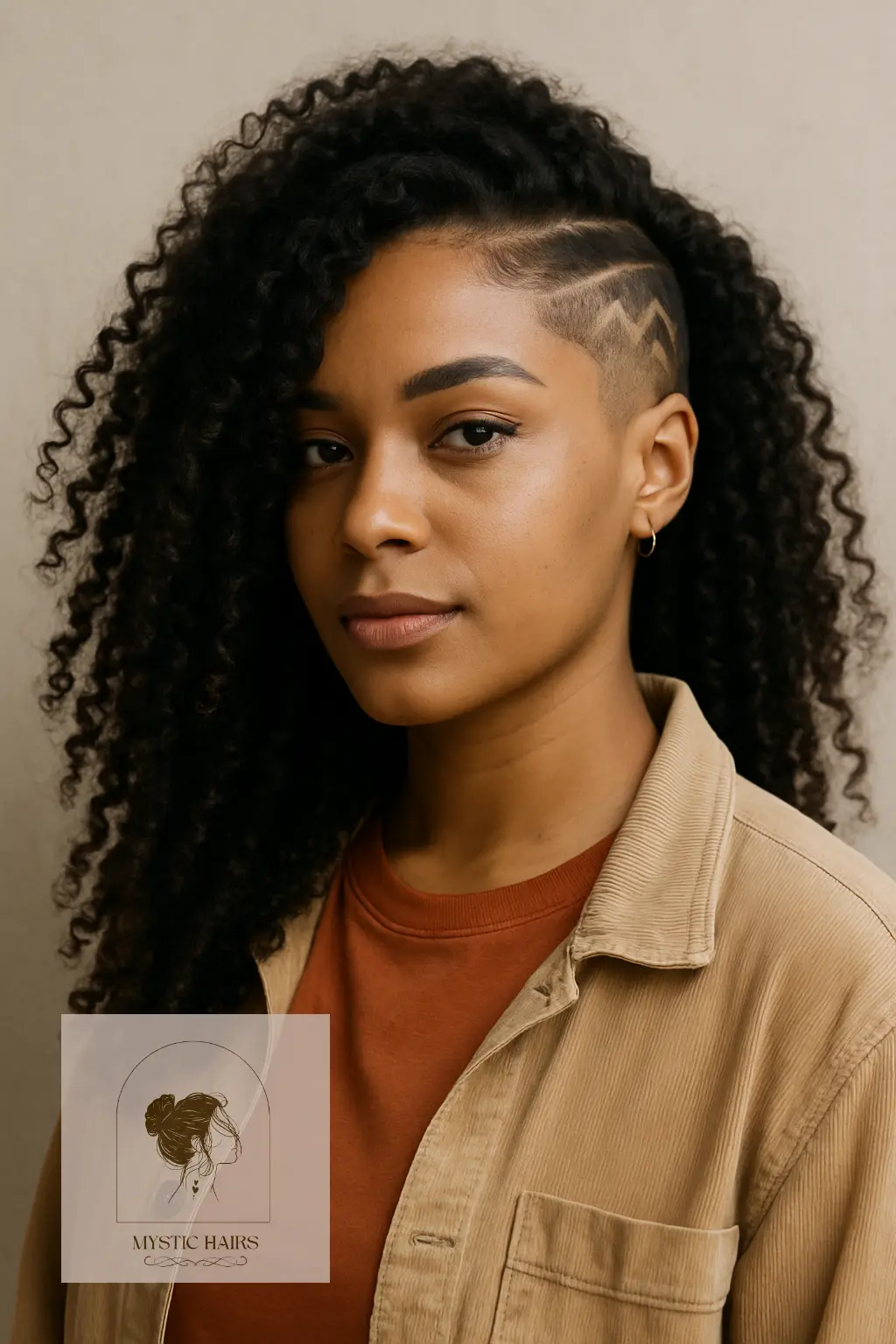Natural Curls with Geometric Shave