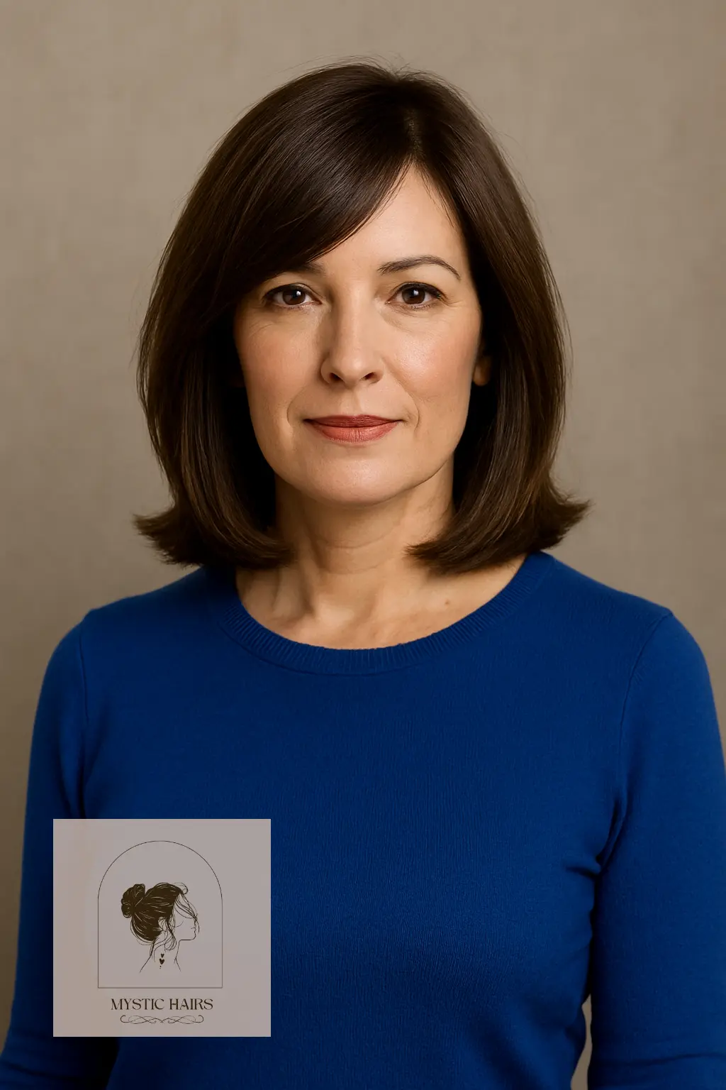 Rounded Lob with Side-Swept Bangs