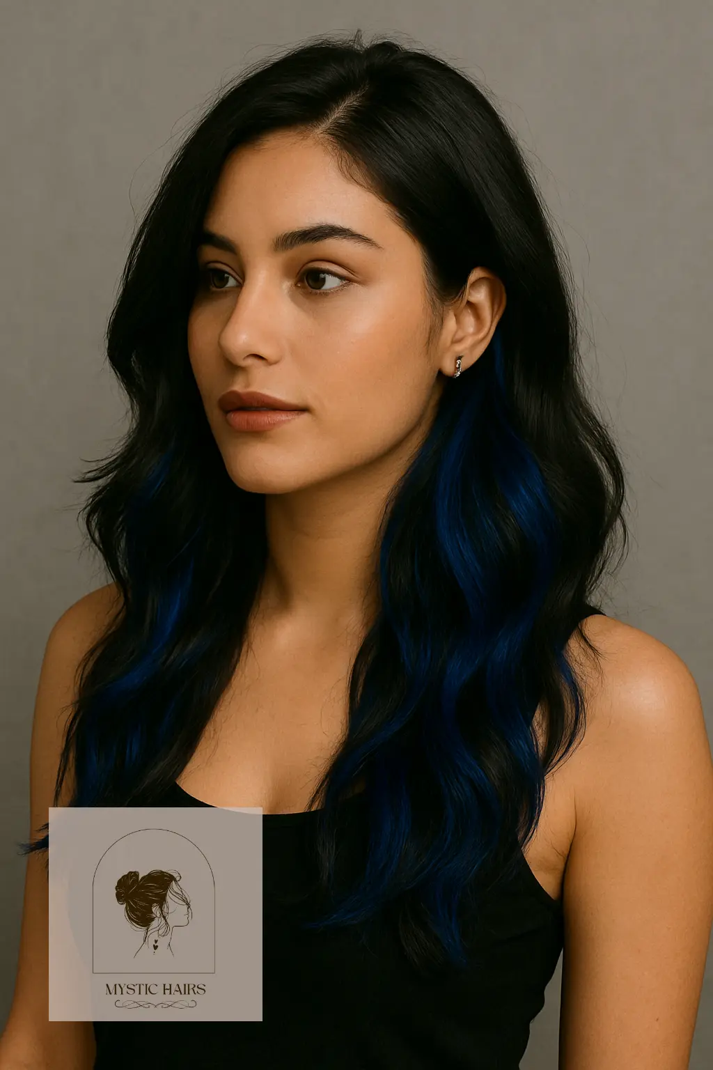 Sapphire Strands on Black Hair