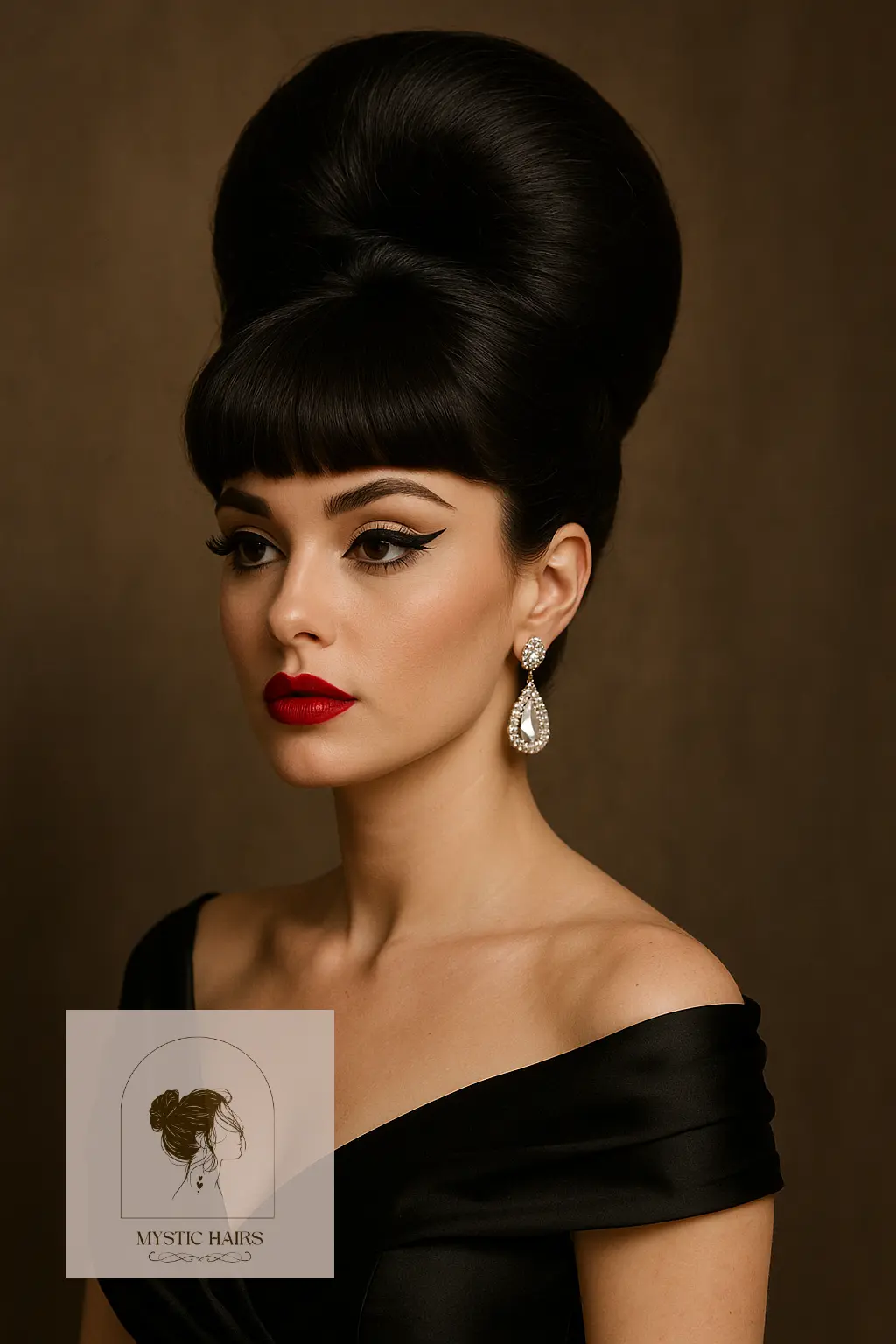 Sculpted Beehive with Bangs