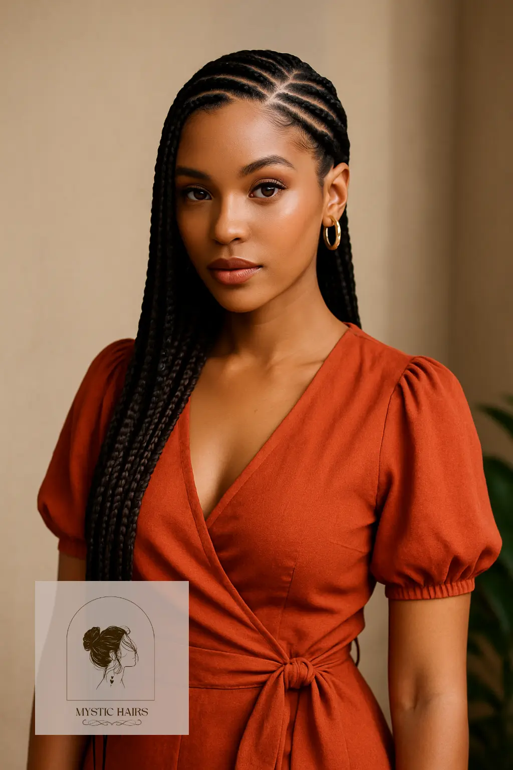 Side-Parted Cornrow Braids