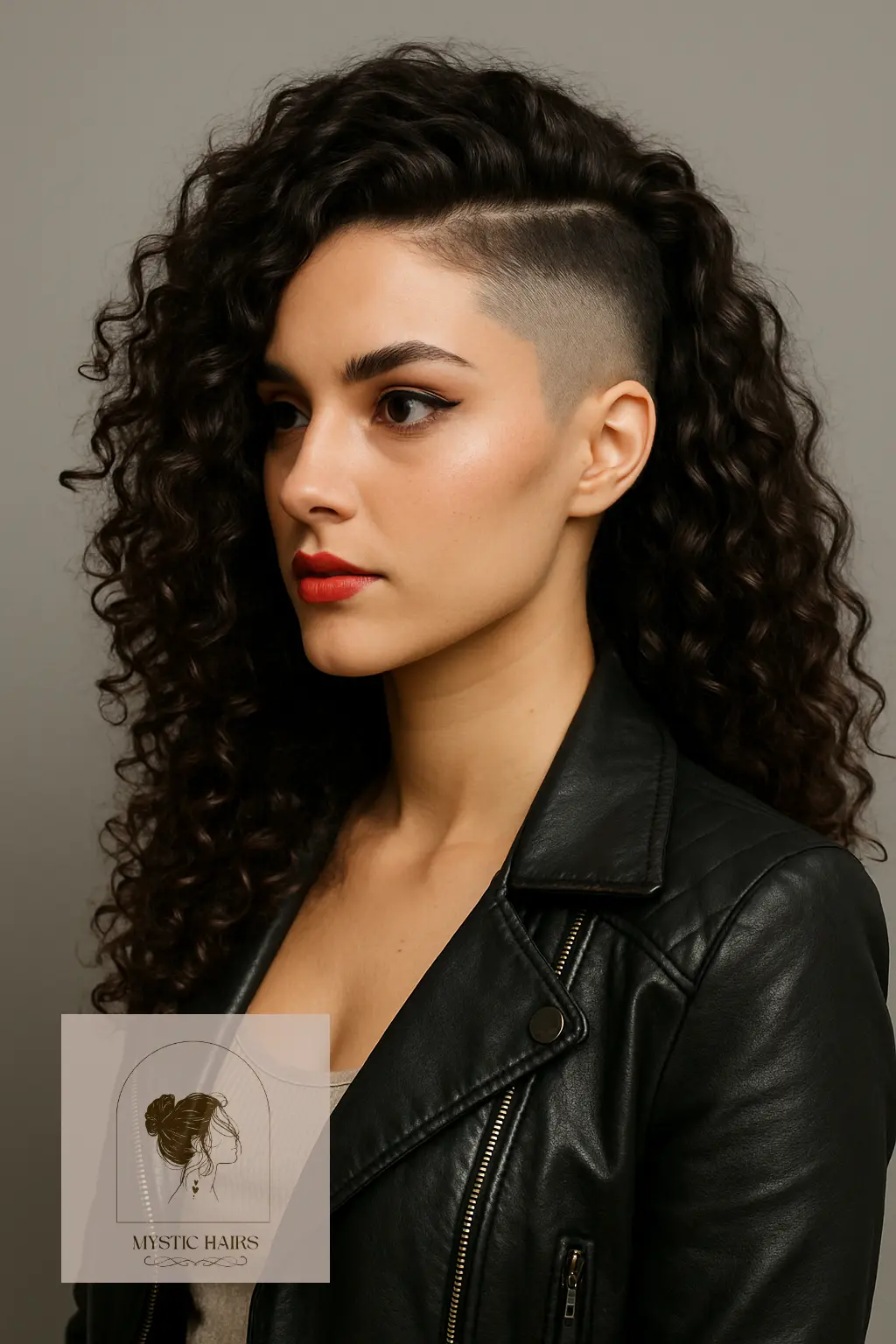 Side-Parted Curls with Fade