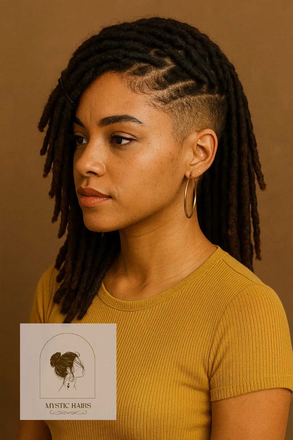 Side-Pinned Locs with Fade