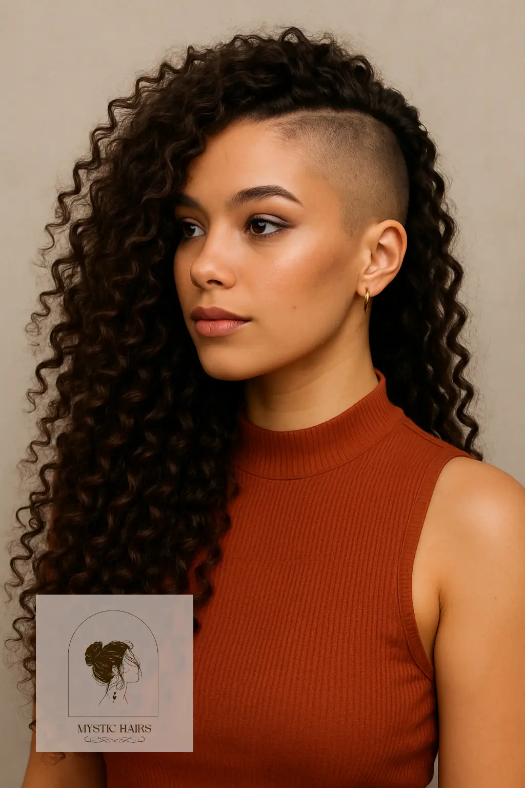 Side Shave with Defined Curls