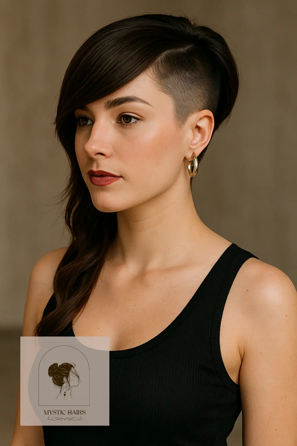 Side-Swept Bangs and Fade