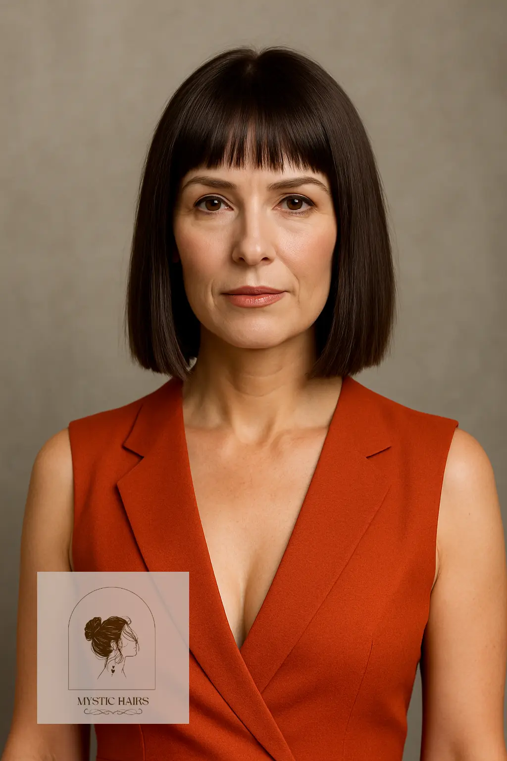 Sleek Mid-Length Cut with Blunt Ends