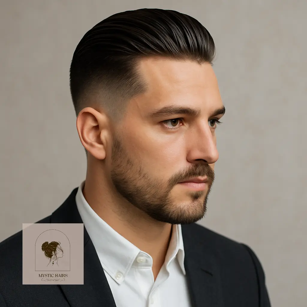 Slicked Back Monochrome Fade