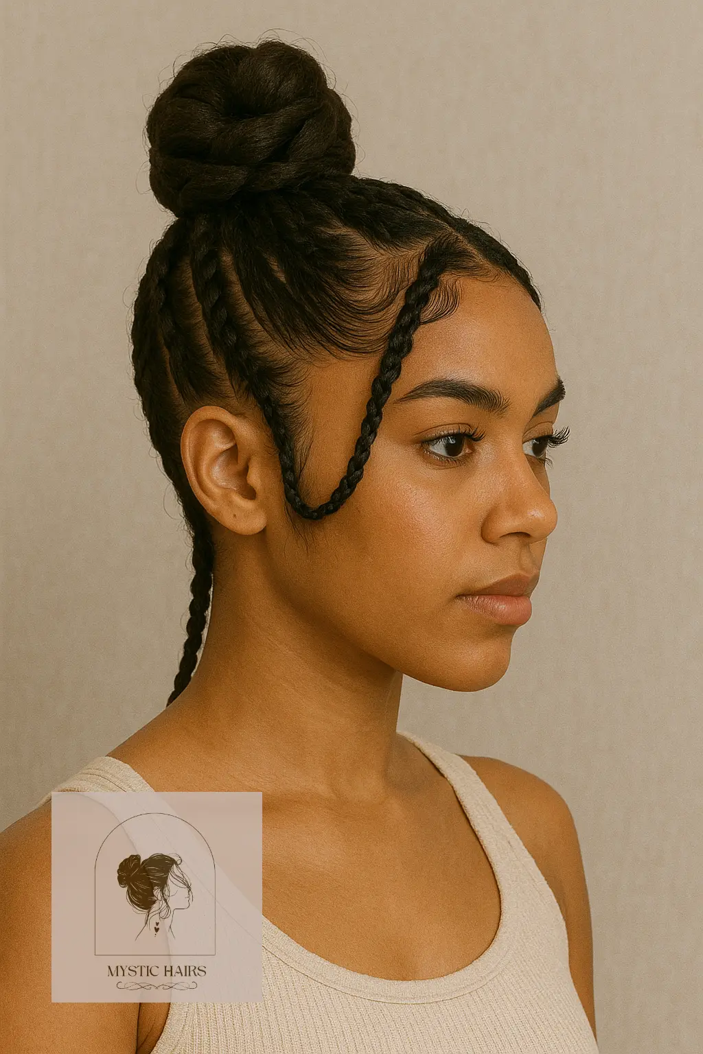 Top Knot with Edge Braids