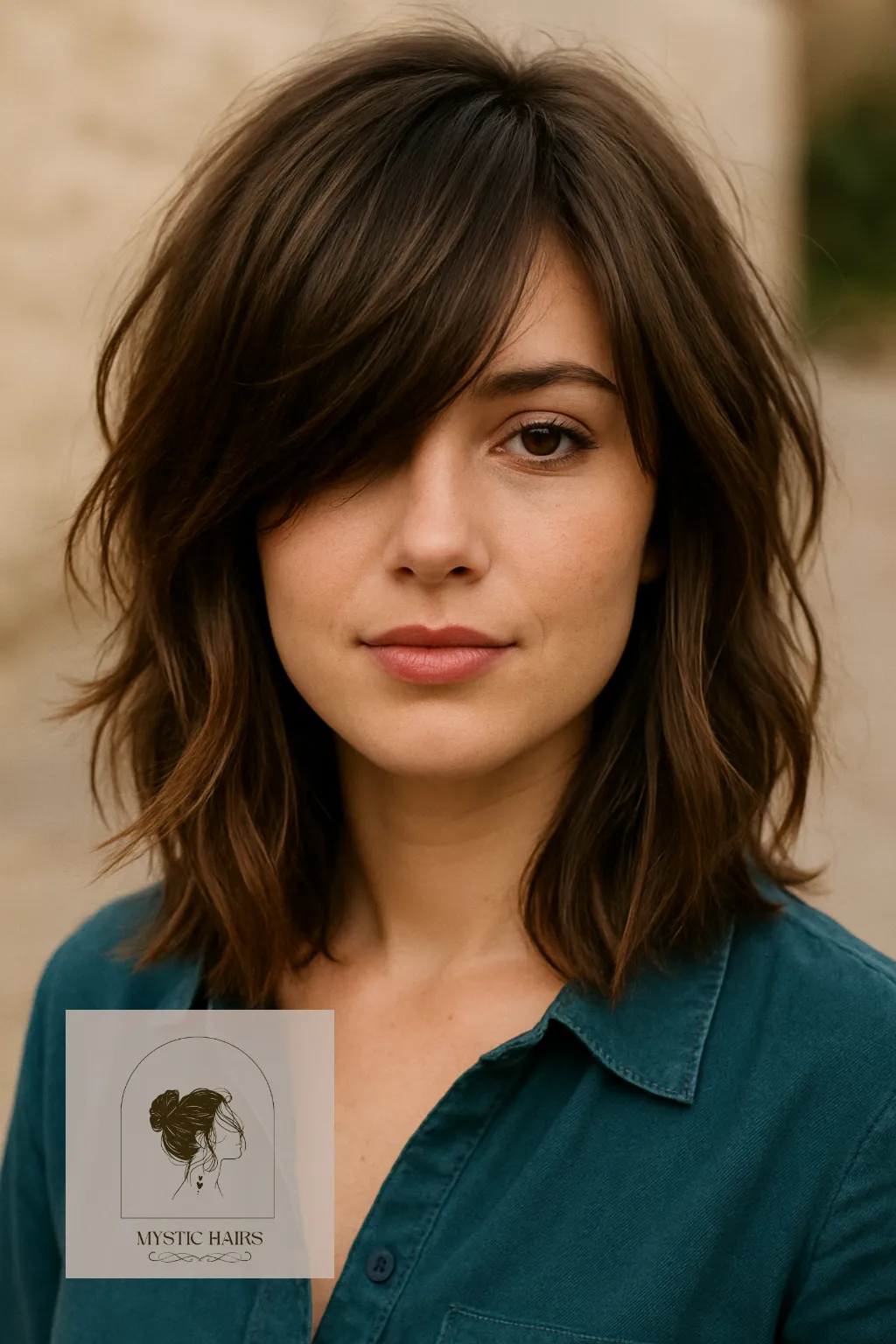 Tousled Lob with Side Bangs