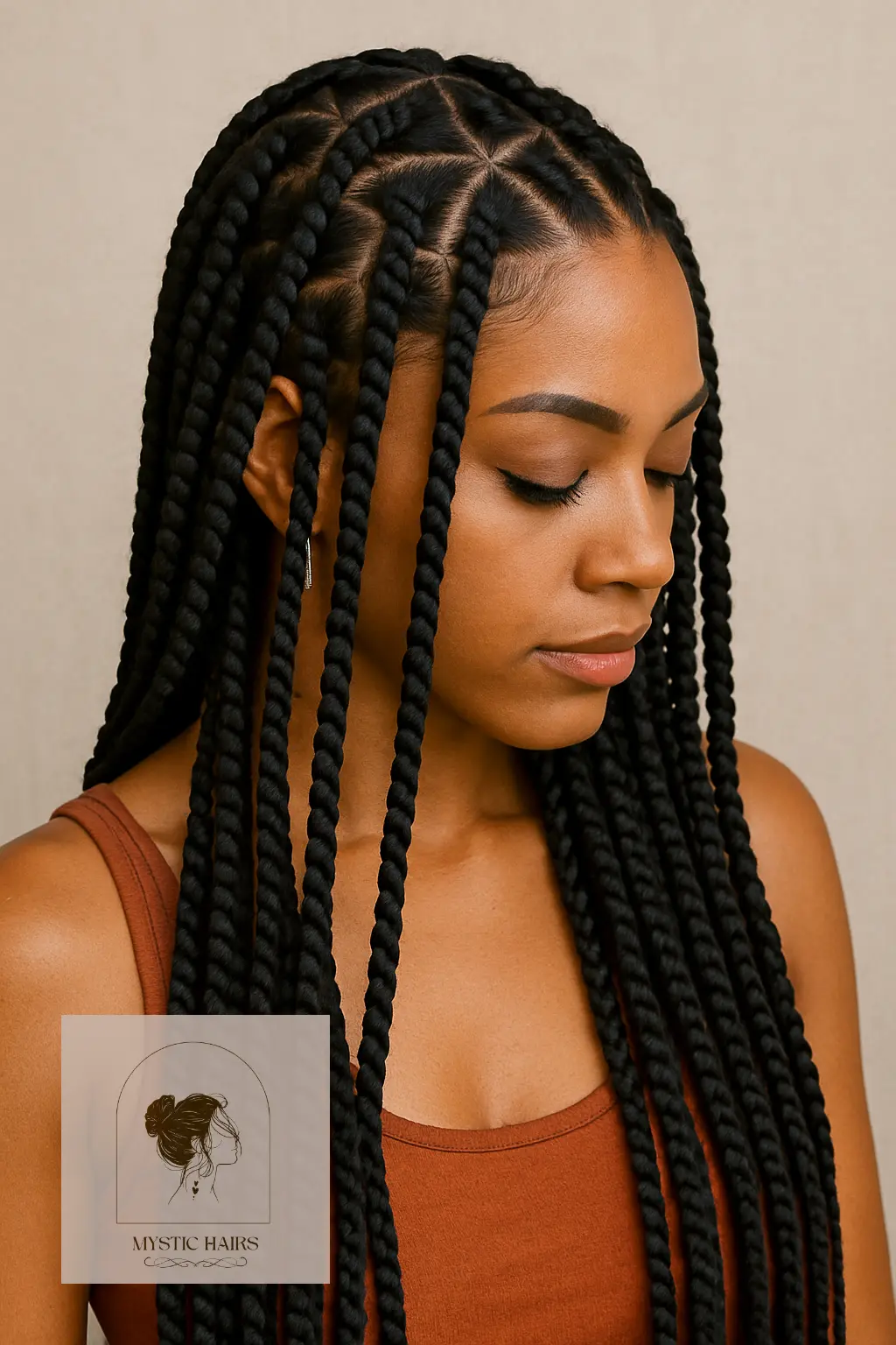 Triangle Part Box Braids