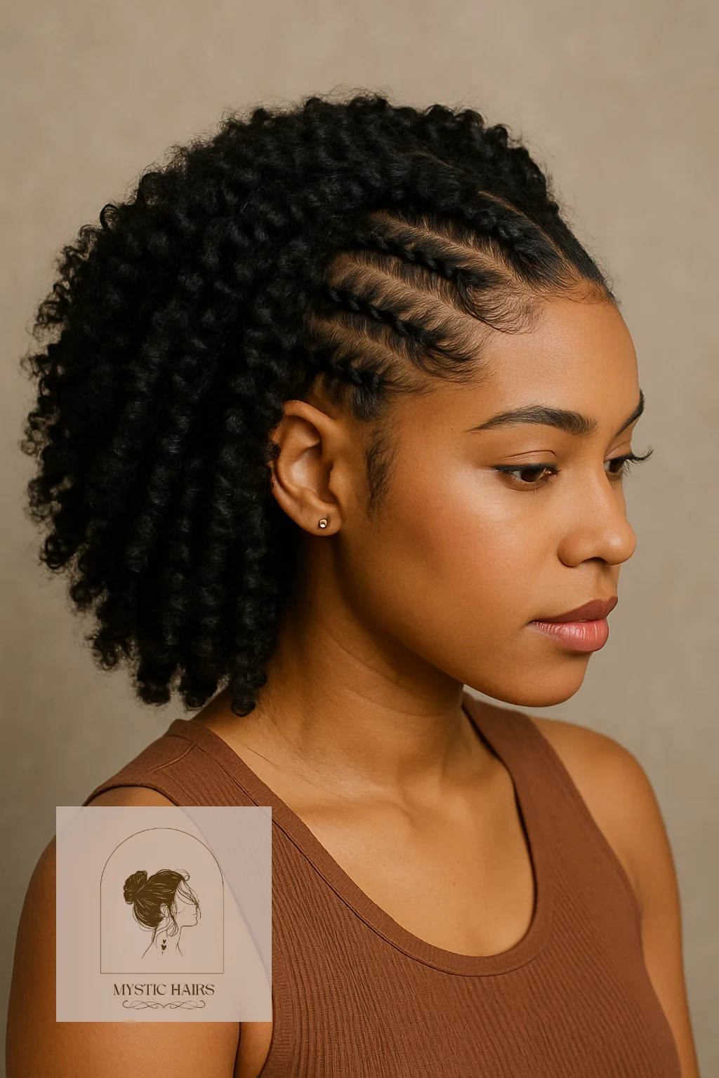 Twist-Out with Side Cornrows