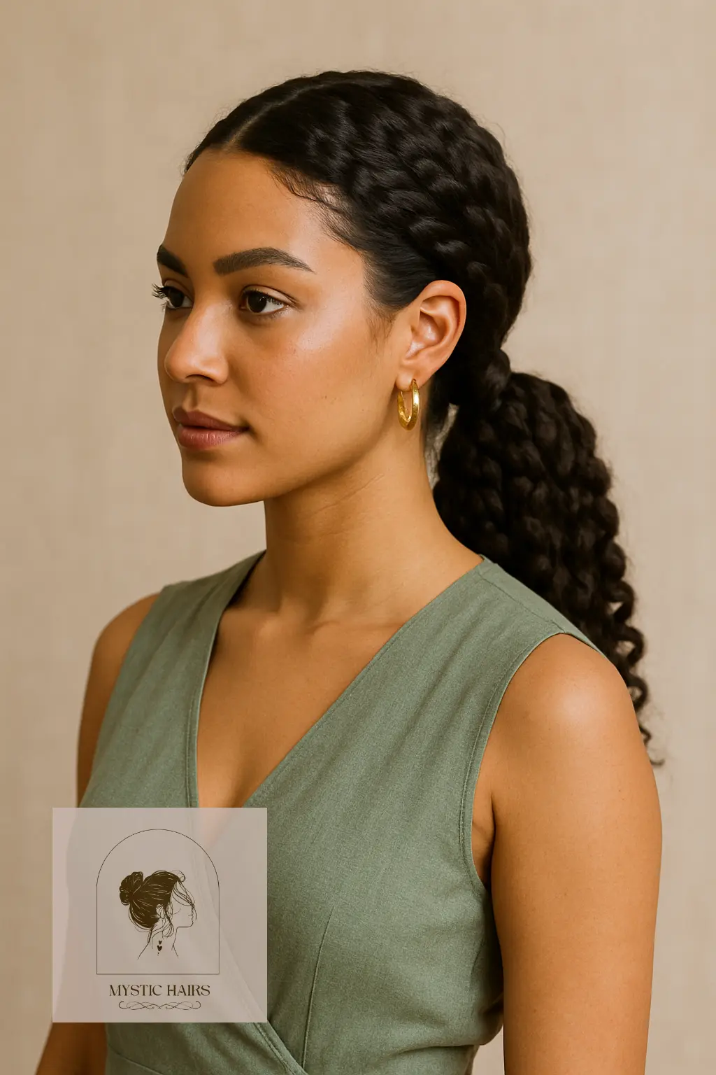 Twisted Low Ponytail with Part