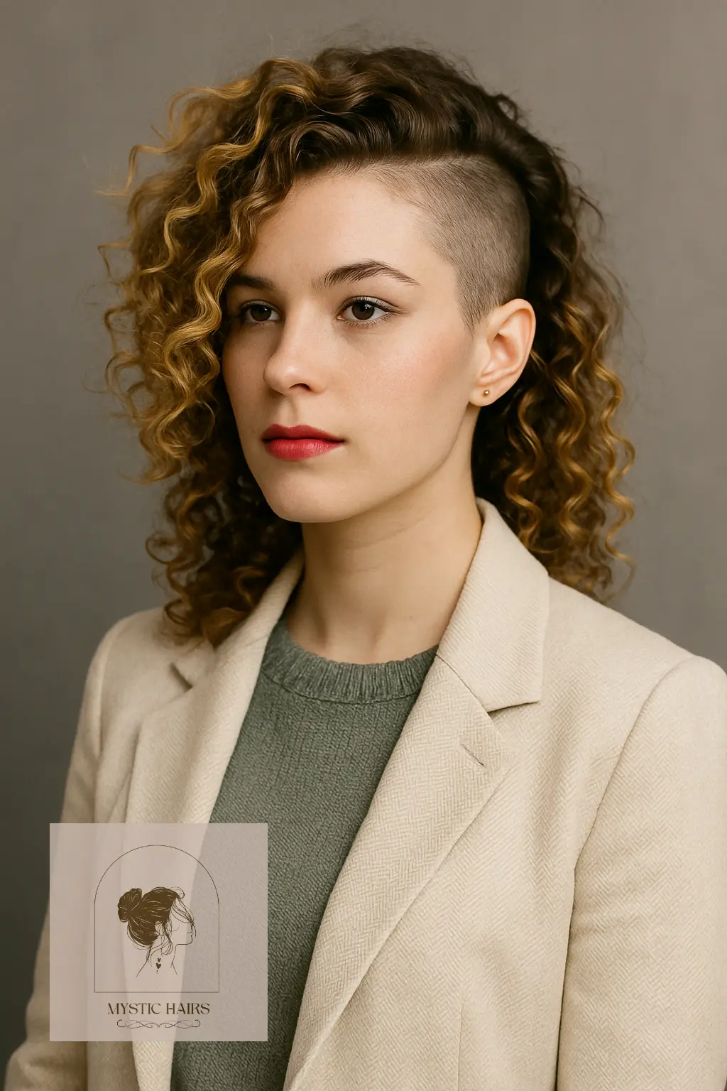 Undercut with Loose Spiral Curls
