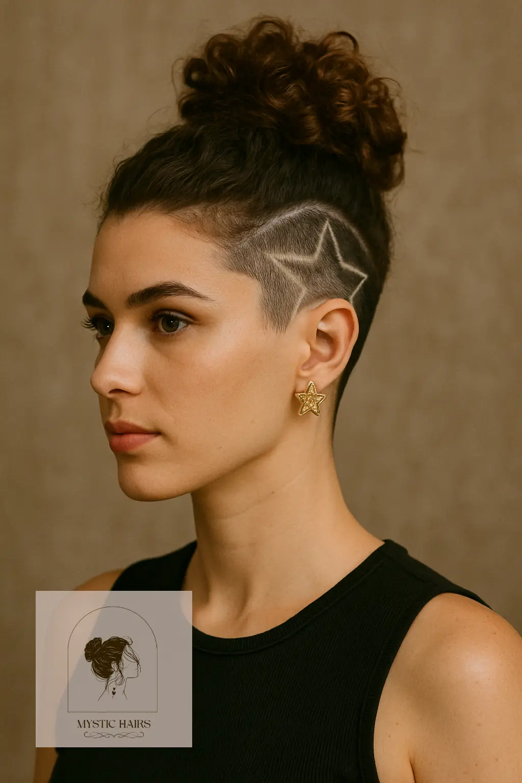 Updo with Star-Shaped Undercut