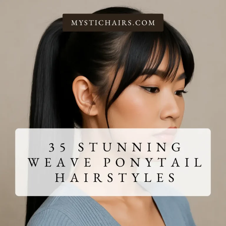 Weave Ponytail Hairstyles with Bangs