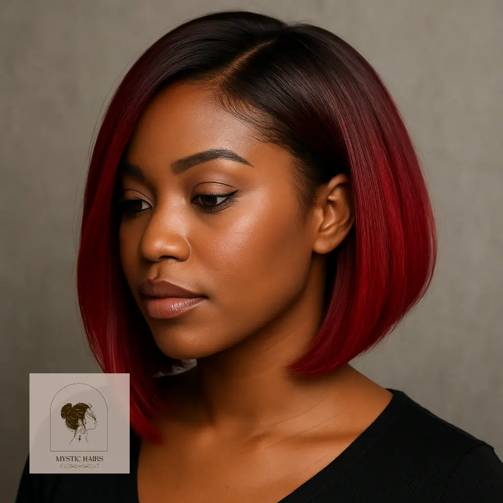 A-Line Red Bob with Subtle Ombre