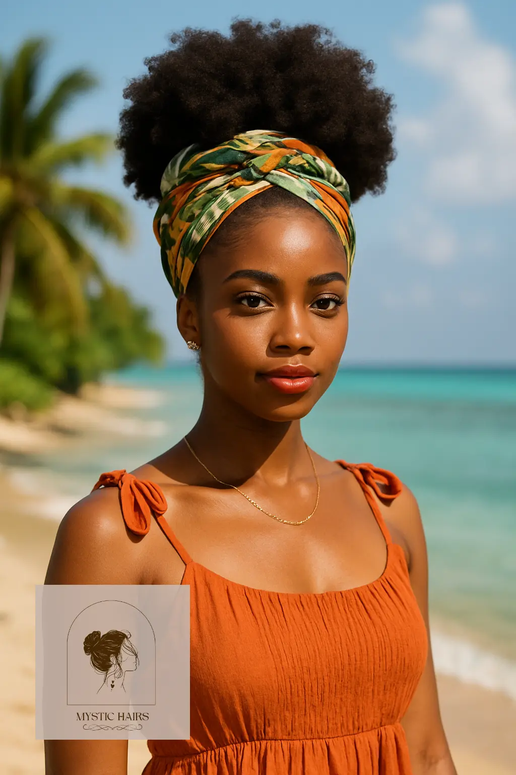 Afro Puff With Head Wrap