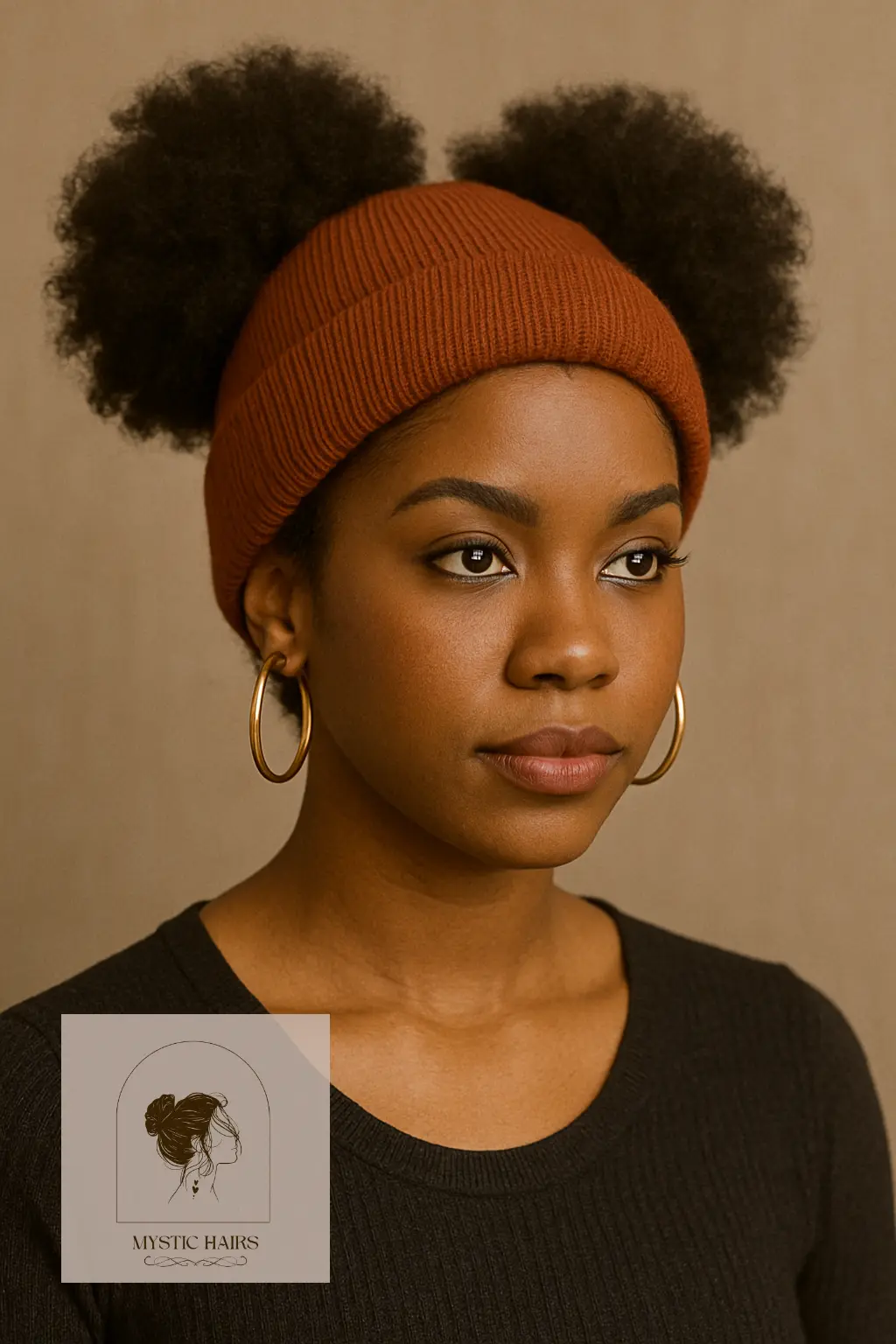 Afro Puff with Middle Part