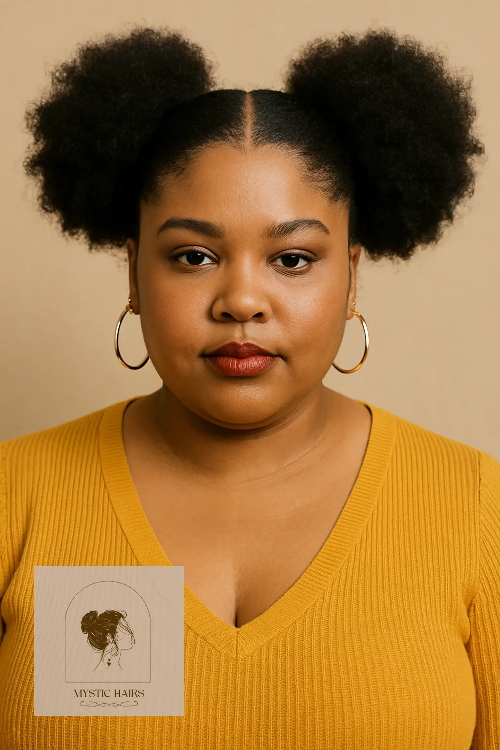 Afro Puffs With Center Part