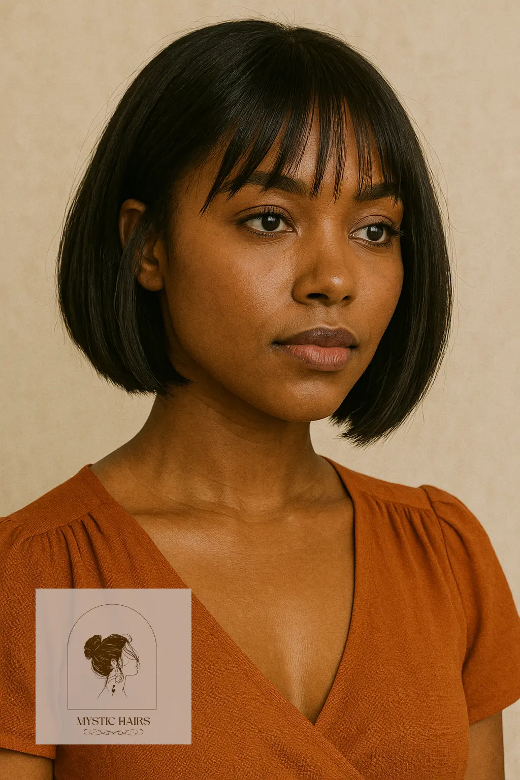 Angled Bob with Thin Bangs