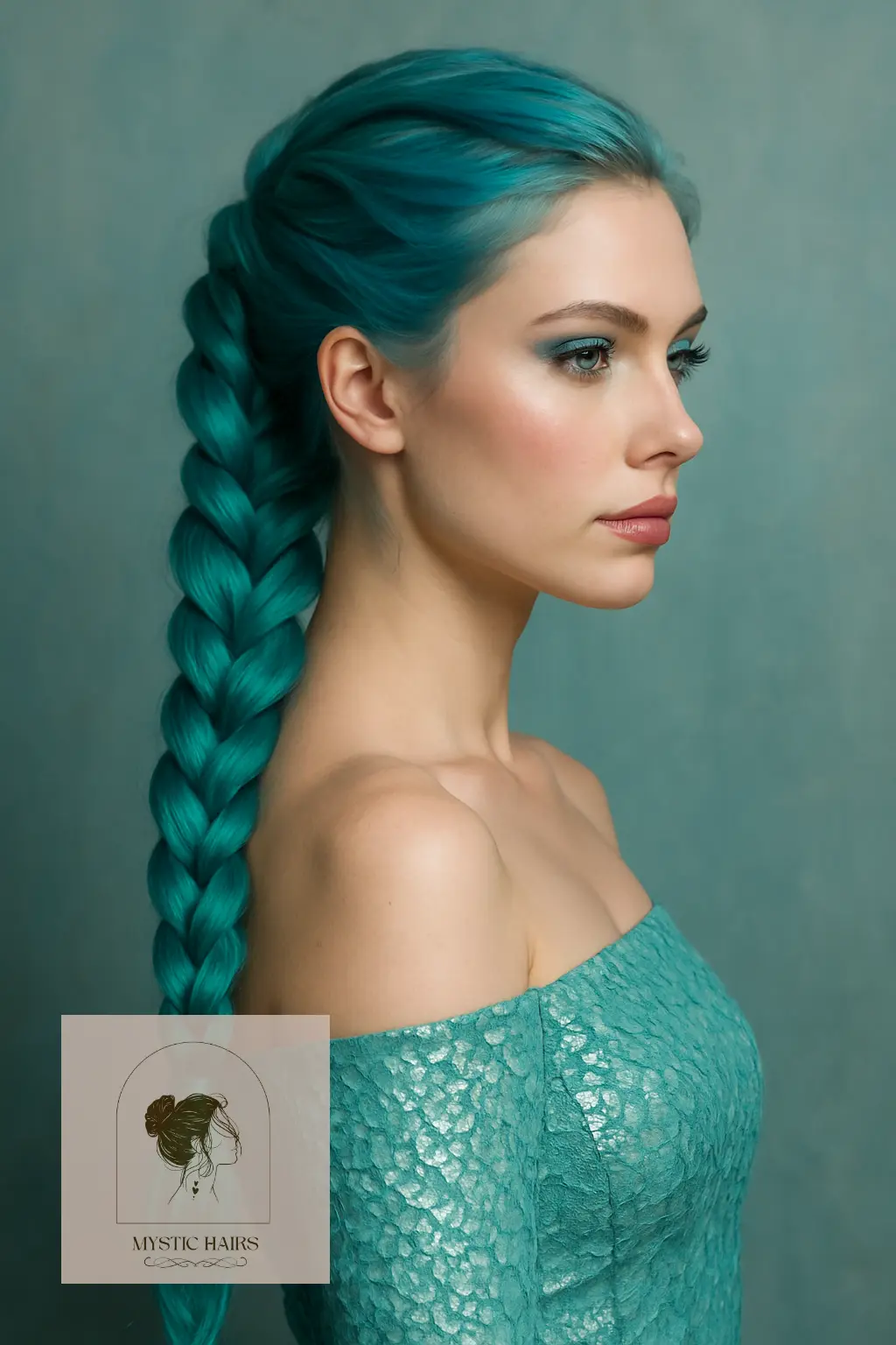 Aqua-Toned Braided Ponytail