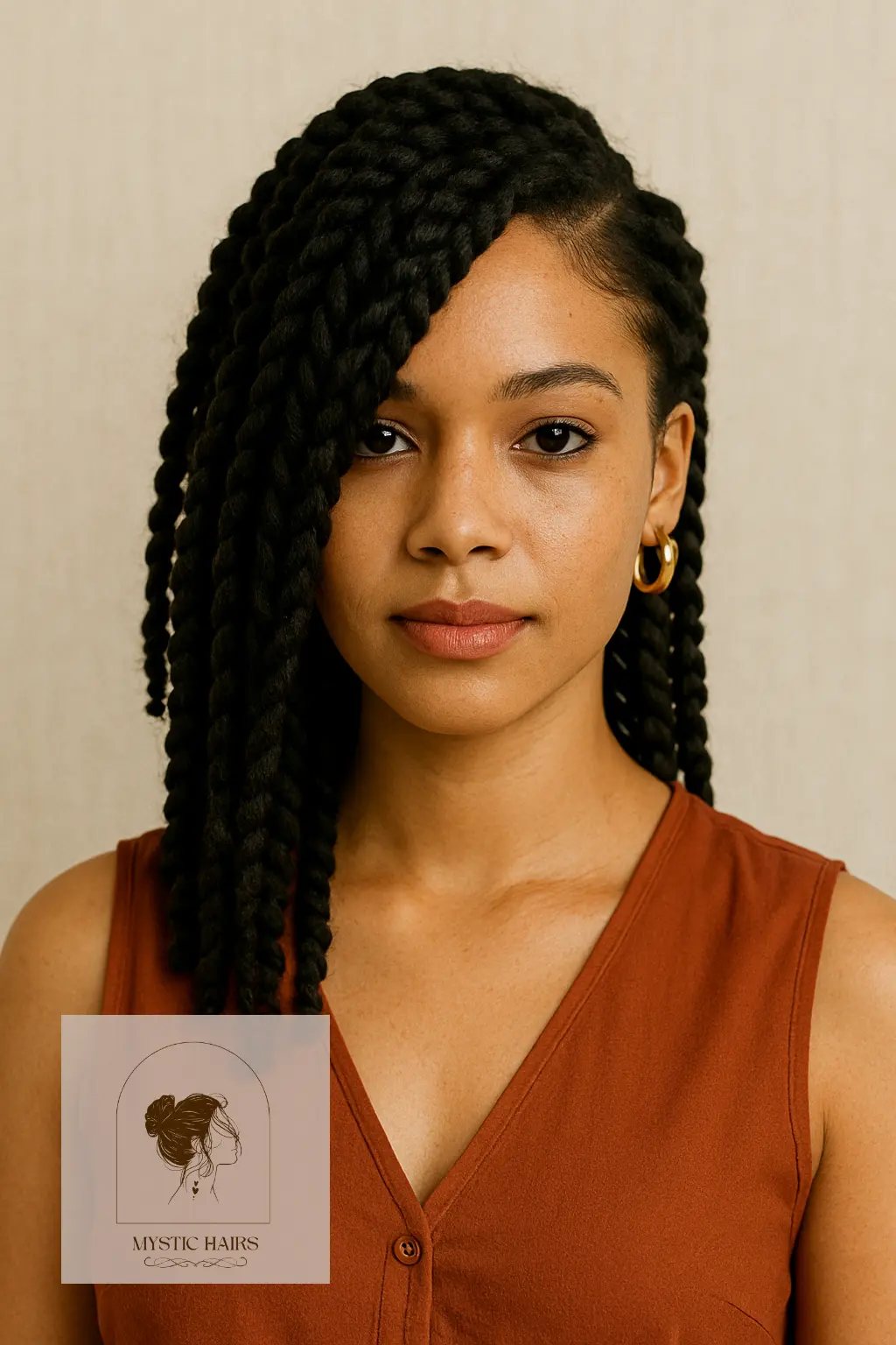 Asymmetrical Side-Swept Crochet Twists