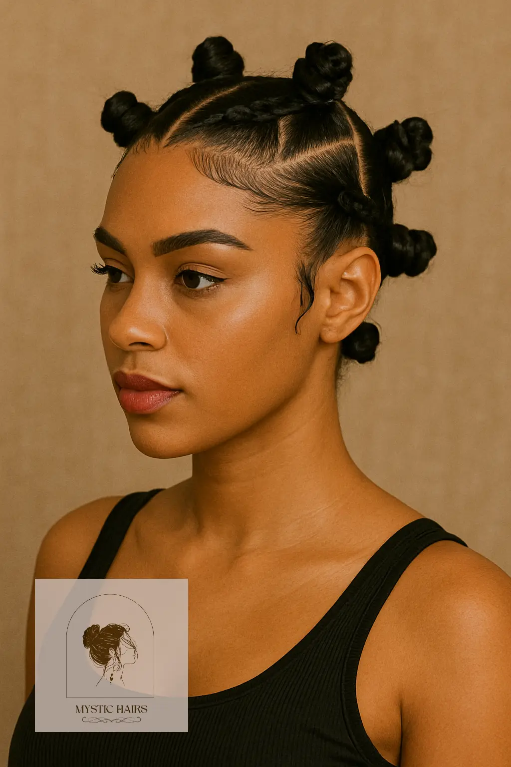 Bantu Knots With Parted Design