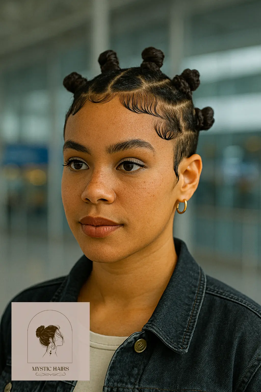 Bantu Knots with Edged-Up Baby Hair