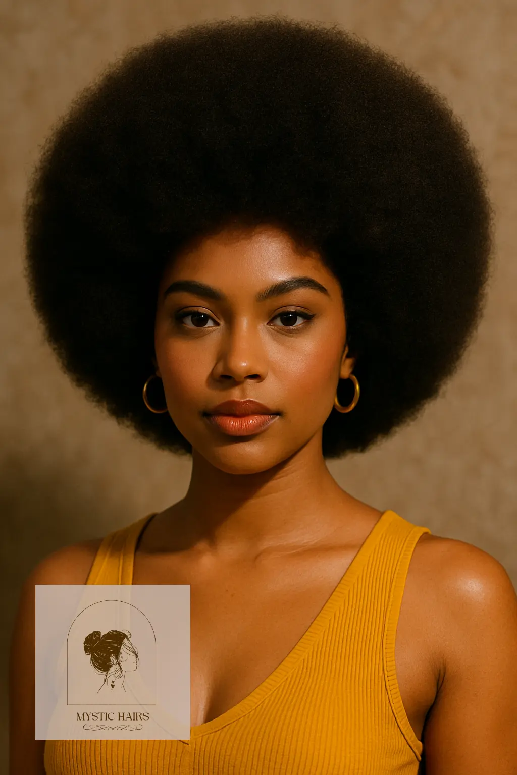 Blow-Dried Afro With Rounded Shape