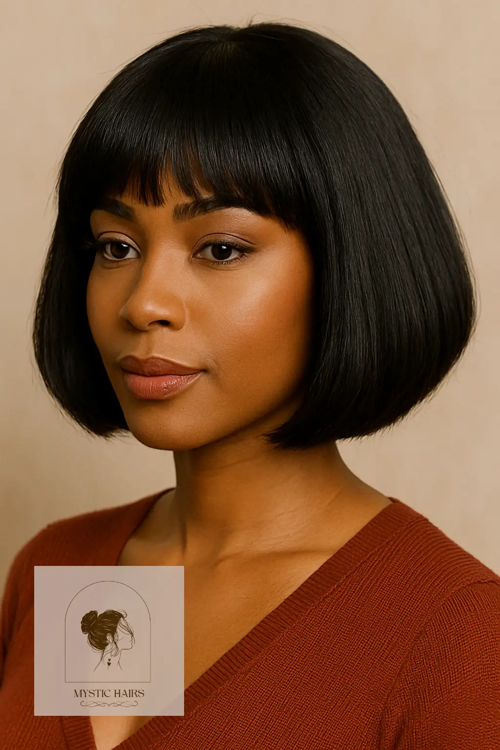 Blown-Out Bob with Arched Bangs
